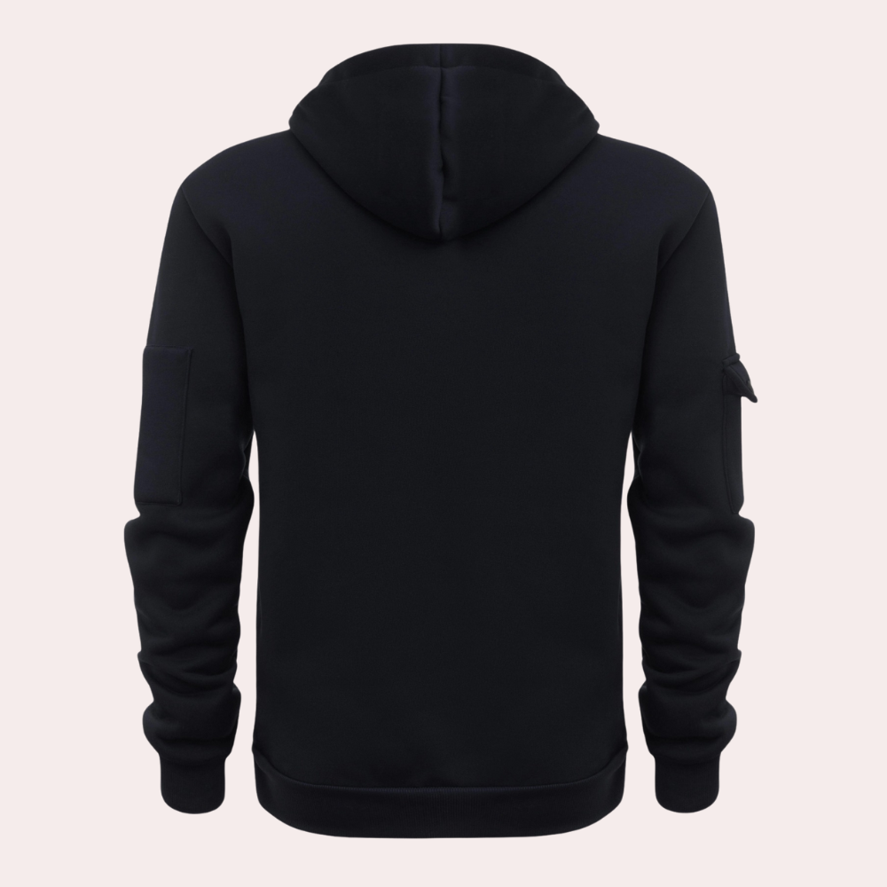 Men's Quarter Zip Hoodie Utility Pocket Design | Streetwear