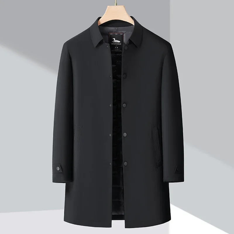 Men's Quilted Puffer Coat With Button Front | Outerwear