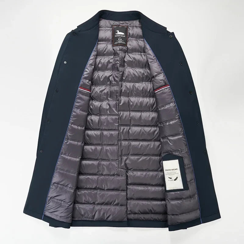Men's Quilted Puffer Coat With Button Front | Outerwear