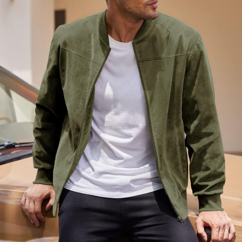 Men's Suede Jacket Bomber Style | Lightweight