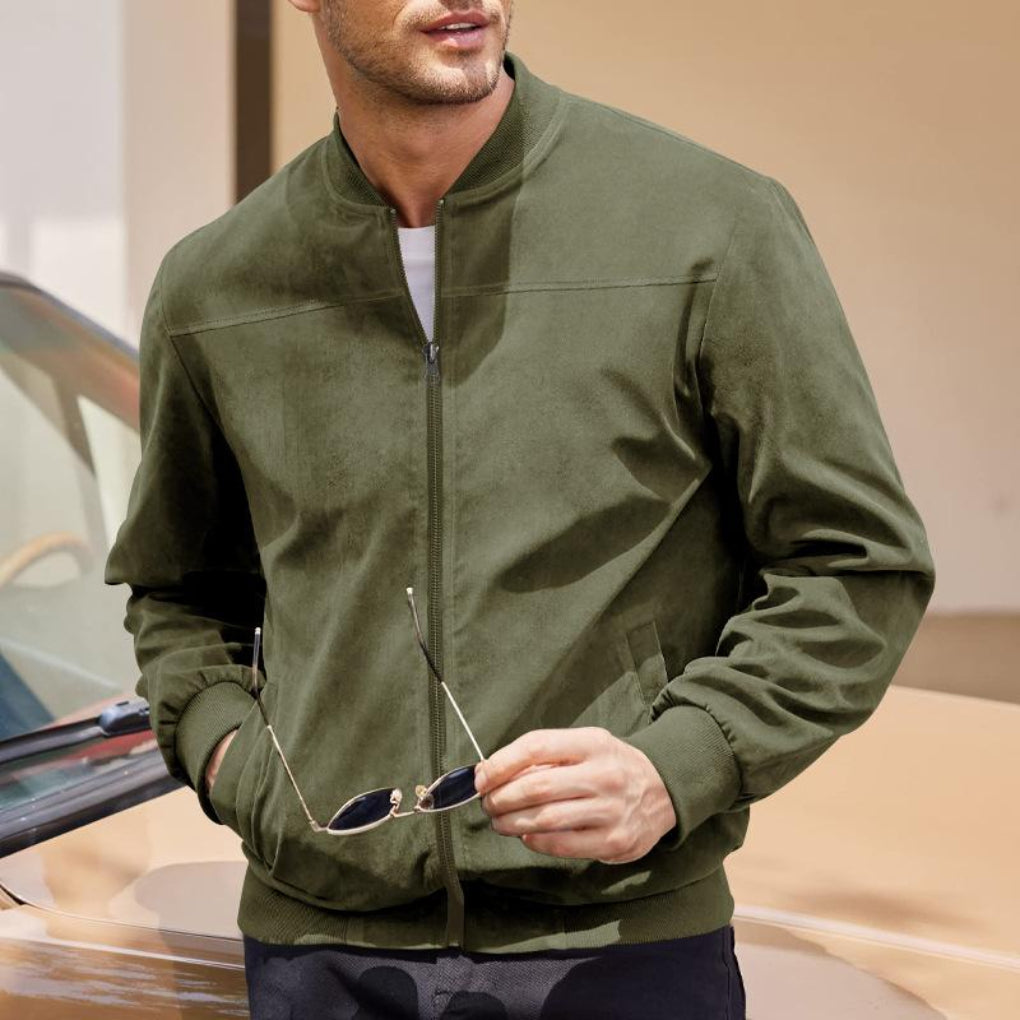 Men's Suede Jacket Bomber Style | Lightweight