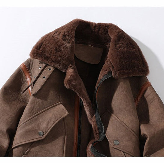 Men's Suede Jacket With Buckle Collar | Winter Style