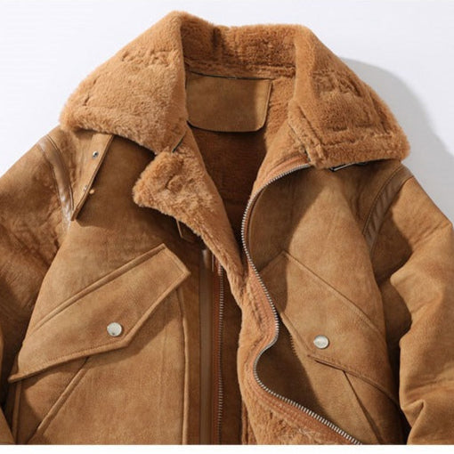Men's Suede Jacket With Buckle Collar | Winter Style