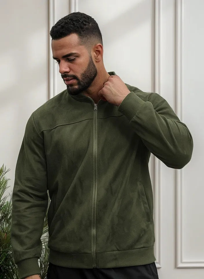 Men’s Suede Winter Jacket | Zip Up