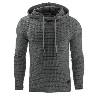 Men's Textured Knit Hoodie Long Sleeve Sweater | Pullover