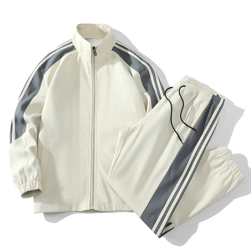 Men's Tracksuit Full Zip Jacket & Joggers Set | Stripe Detail