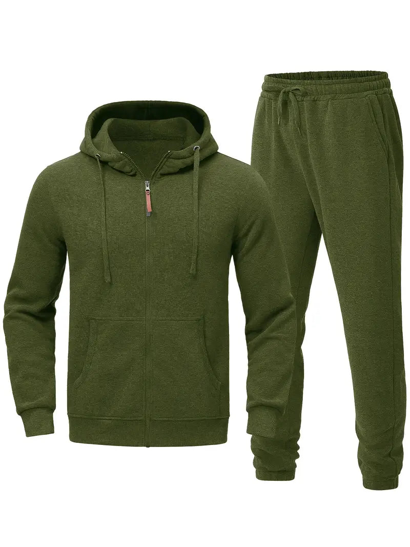 Men's Tracksuit Hoodie & Joggers Set | Casual Zip-Up