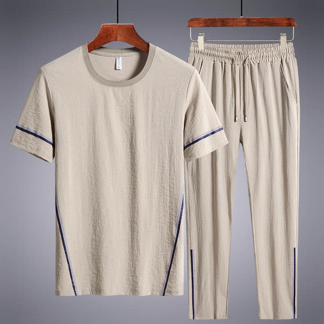 Men's Tracksuit Short Sleeve with Pockets | Two Piece