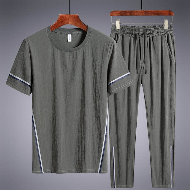 Men's Tracksuit Short Sleeve with Pockets | Two Piece