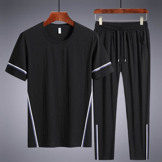 Men's Tracksuit Short Sleeve with Pockets | Two Piece