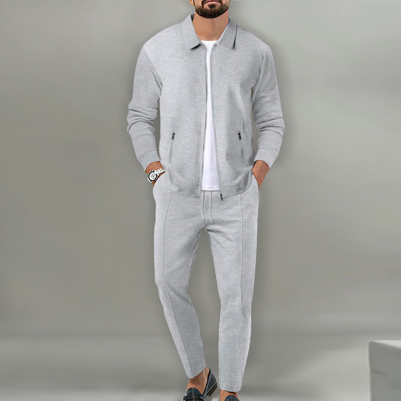 Men's Tracksuit Two Piece Zip Up | Casual