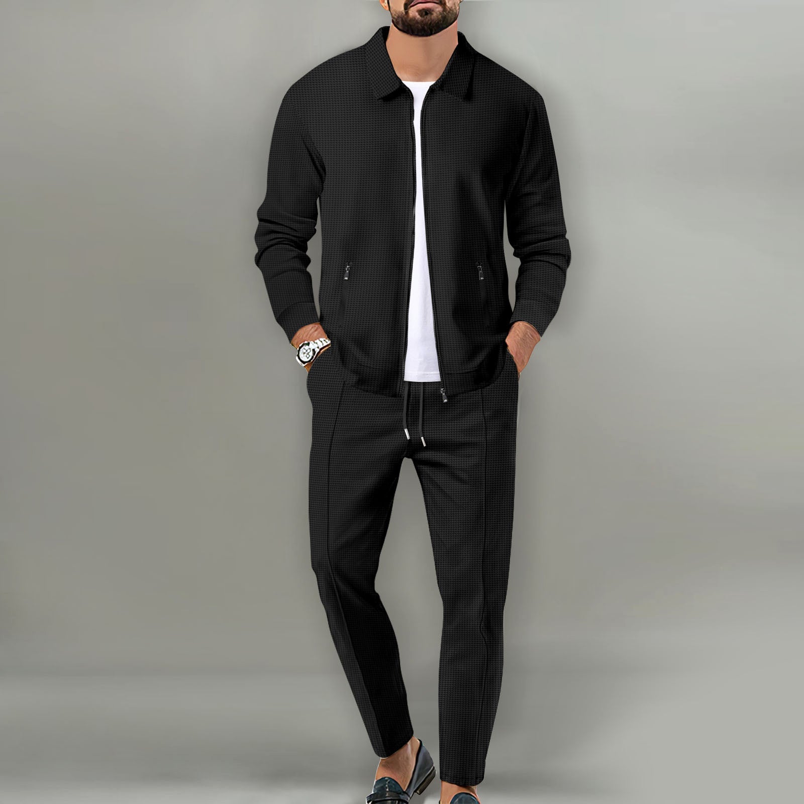 Men's Tracksuit Two Piece Zip Up | Casual