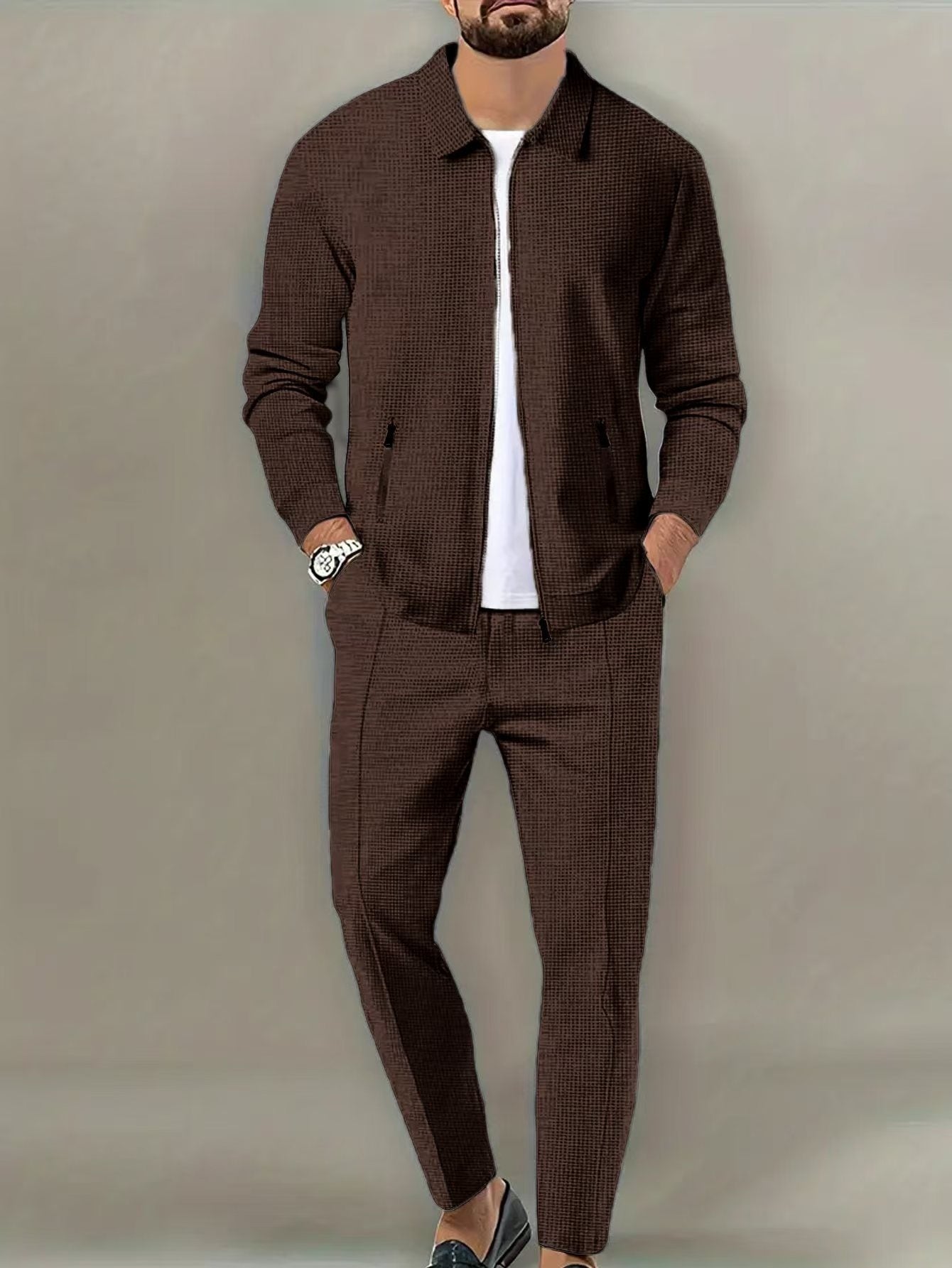 Men's Tracksuit Two Piece Zip Up | Casual