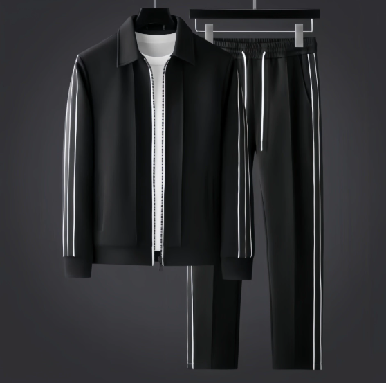 Men's Tracksuit Zip Jacket & Joggers Set | Classic Stripe