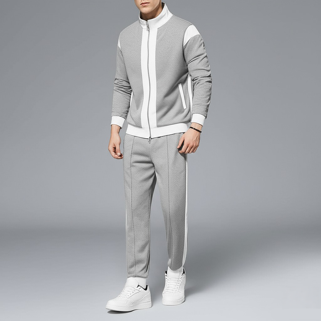 Men's Tracksuit Zippered Two Piece | Casual