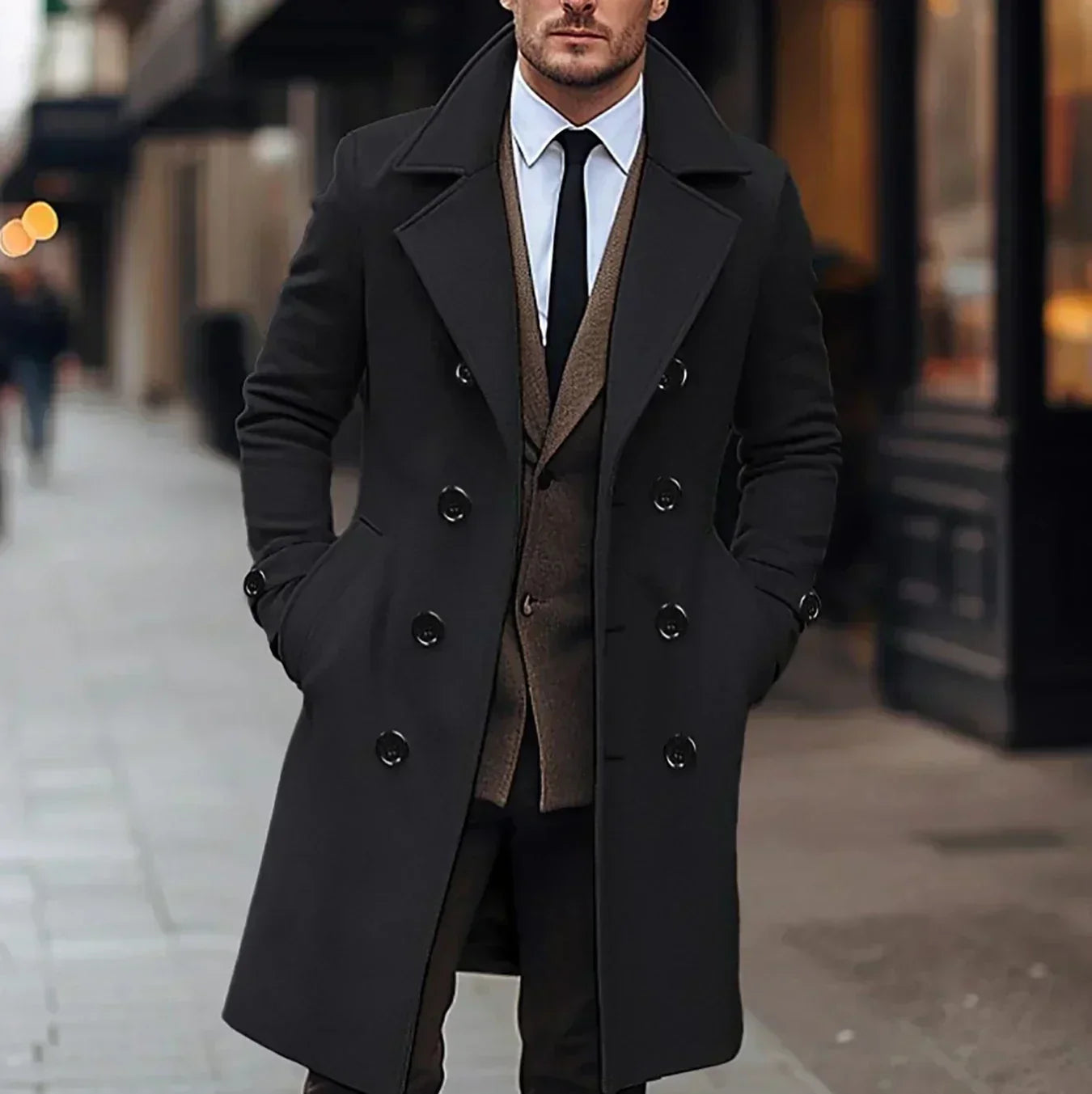 Men's Trench Coat Double Breasted | Winter Formal