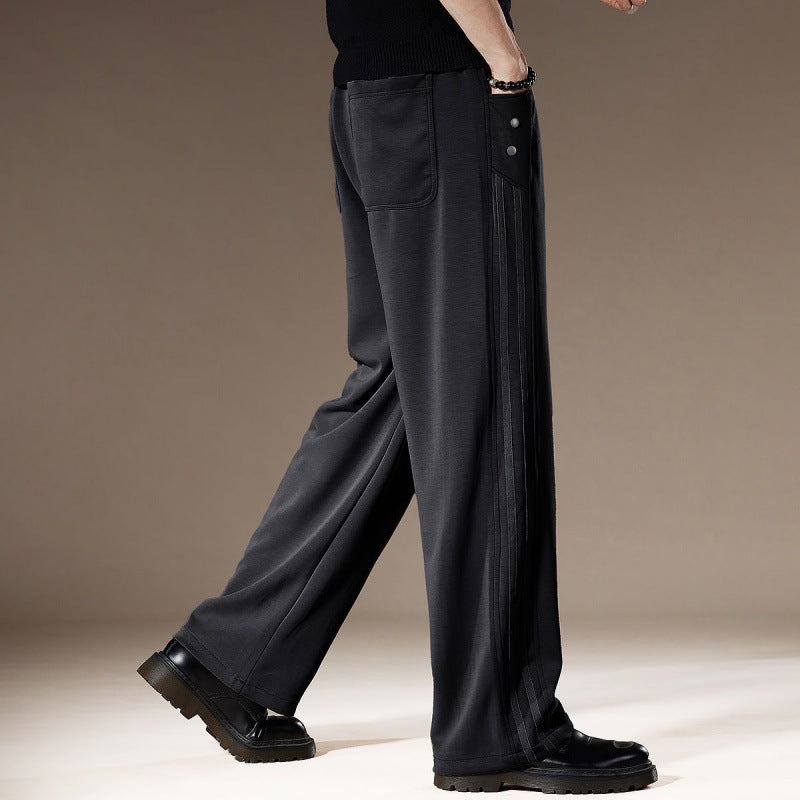 Men's Wide Leg Joggers Side Pockets | Casual