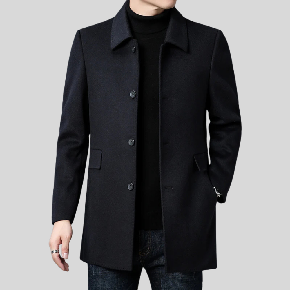 Men's Winter Coat Button-Up Wool Blend | Outerwear