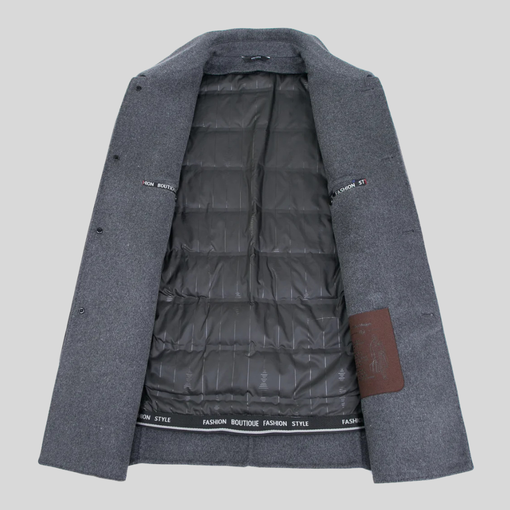 Men's Winter Coat Button-Up Wool Blend | Outerwear