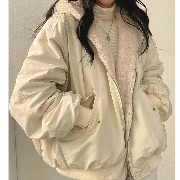 Oversized Shearling Zip-Up Women’s Jackets | Winter