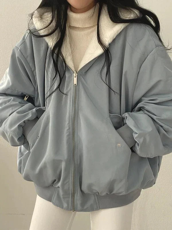 Oversized Shearling Zip-Up Women’s Jackets | Winter