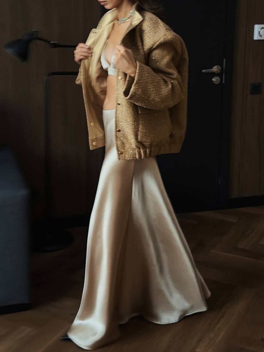 Oversized Sparkly Button-Up Women’s Jacket | Classic