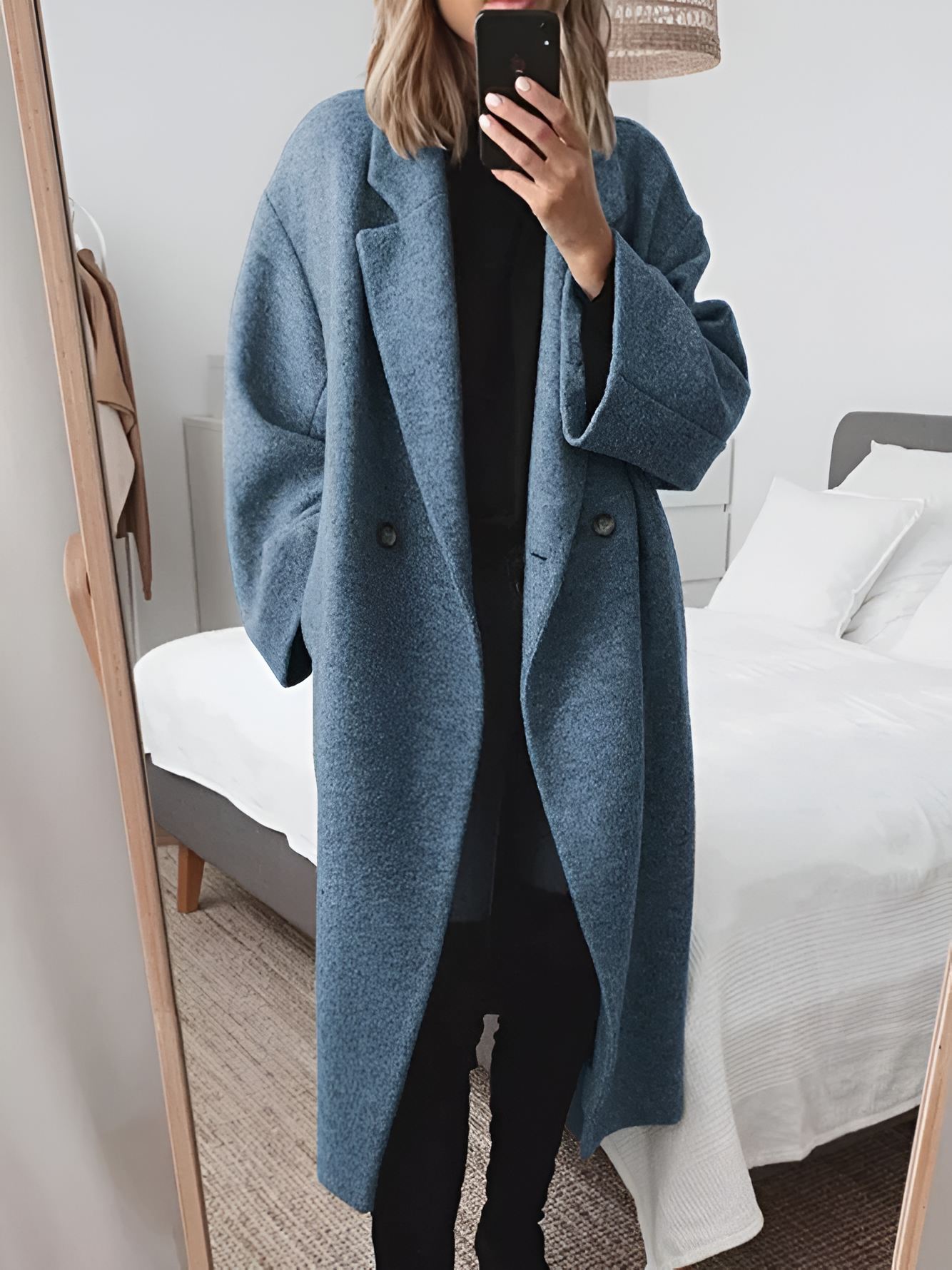Oversized Women's Coat With Drop Shoulders | Winter