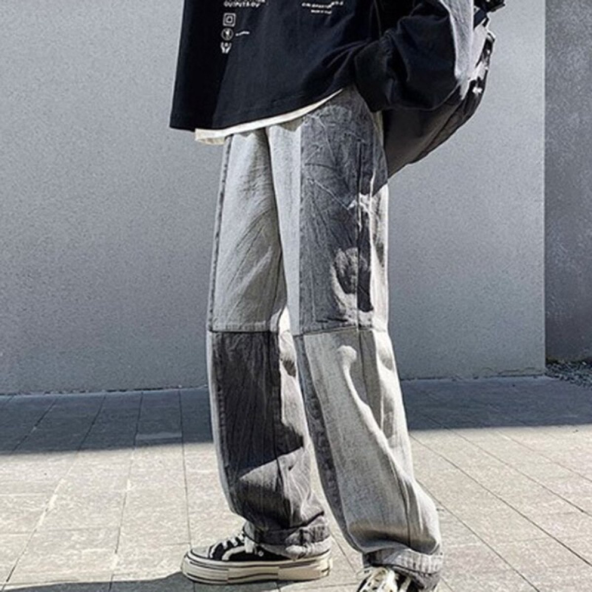Patchwork Baggy Jeans Pants for Men | Street Style