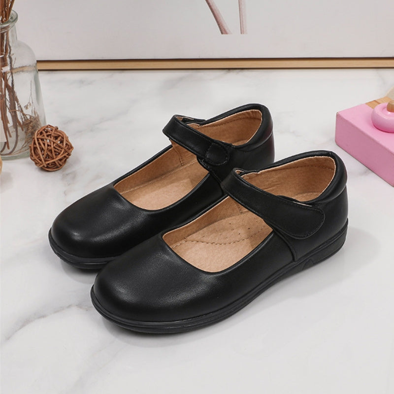 Soft Girls' School Shoes With Strap Closure | Flat