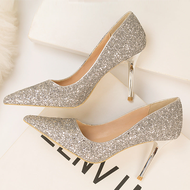 Sparkly Women's Prom Shoes With Stiletto Heel | Glitter