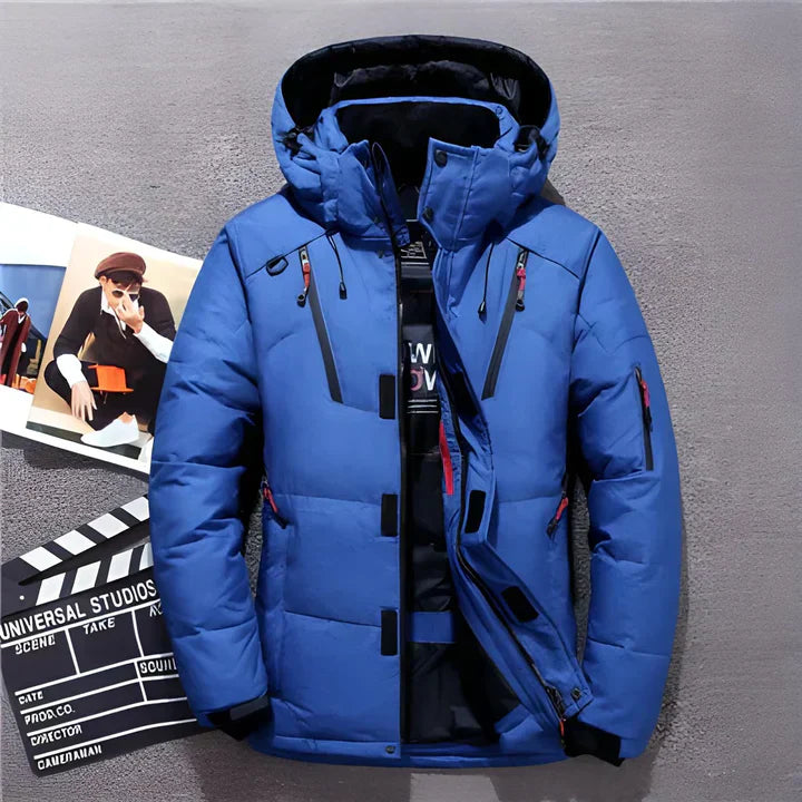 Warm Men's Puffer Jacket with Hood