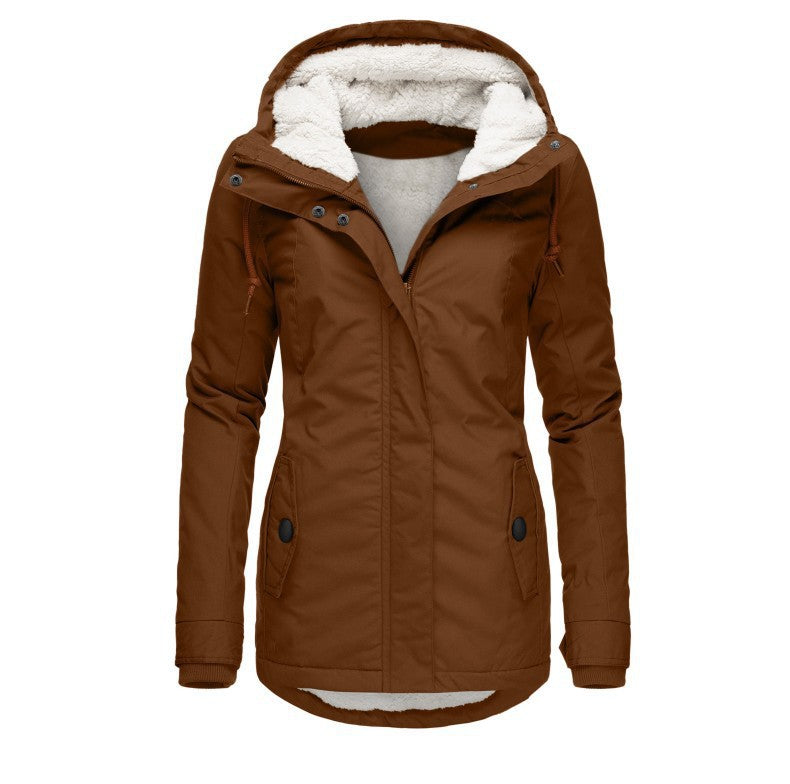 Warm Rain Jacket Women’s Hooded Coat | Fleece-Lined