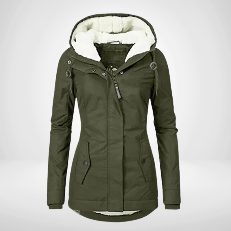 Warm Rain Jacket Women’s Hooded Coat | Fleece-Lined