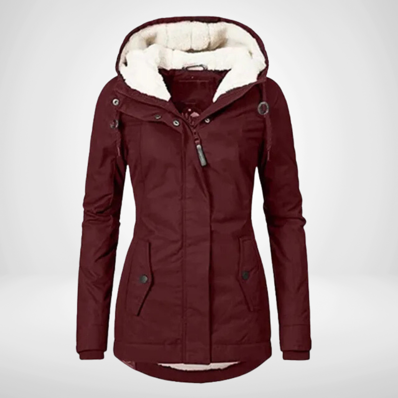 Warm Rain Jacket Women’s Hooded Coat | Fleece-Lined