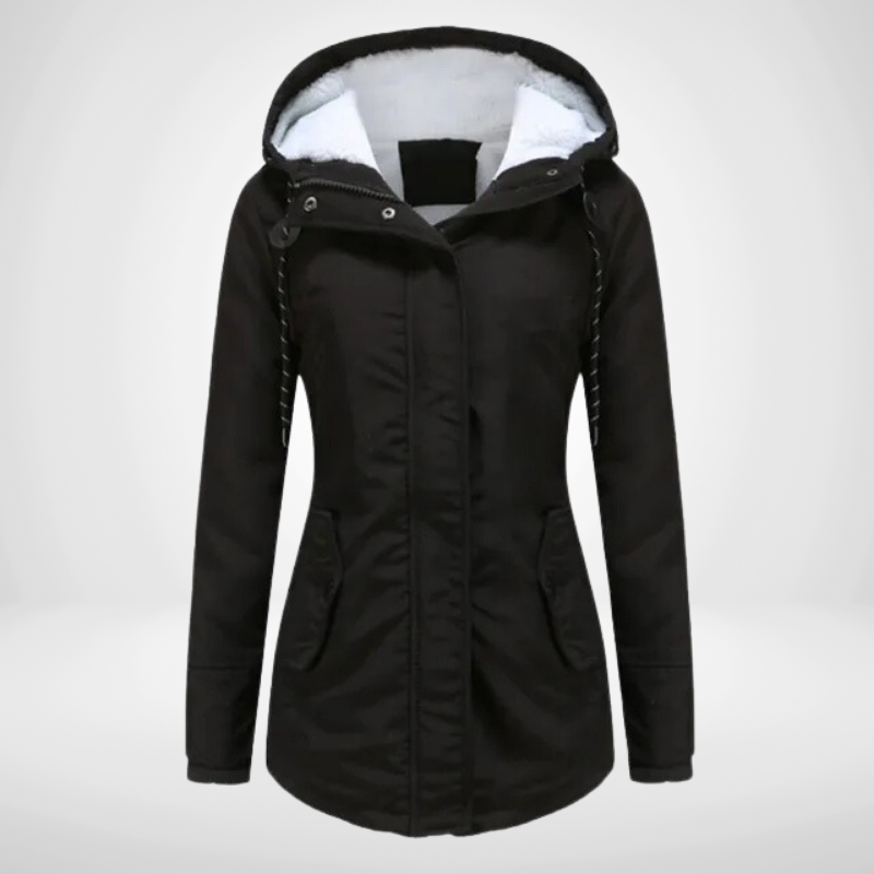 Warm Rain Jacket Women’s Hooded Coat | Fleece-Lined