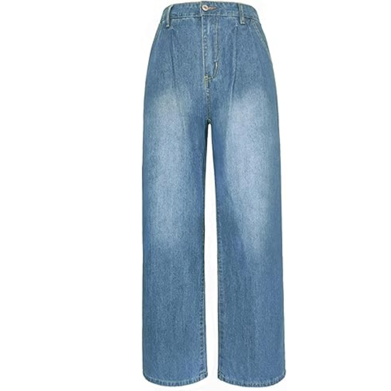 Wide Leg Baggy Jeans High Waisted Women's Pants | Work