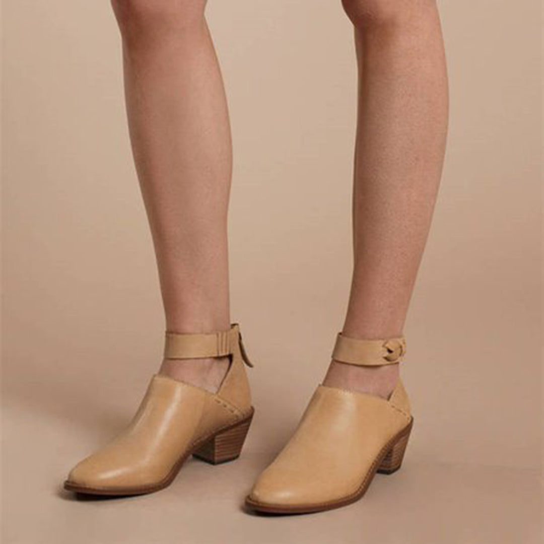 Women's Ankle Boots With Cut Out Detail | Block Heel