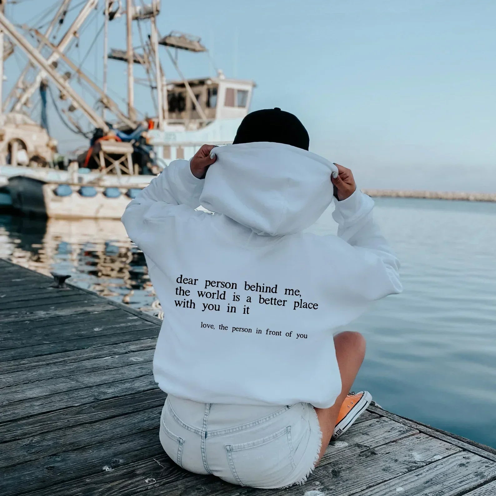 Women's Back Quote Print Hoodie | Oversized