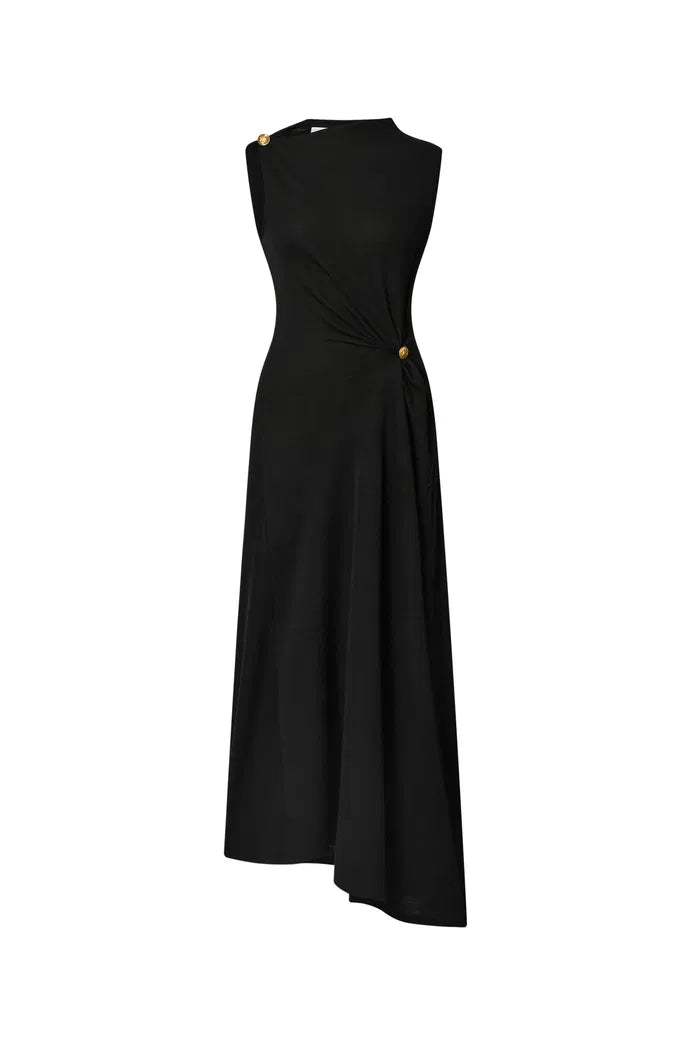Women's Black Dress Sleeveless | Midi