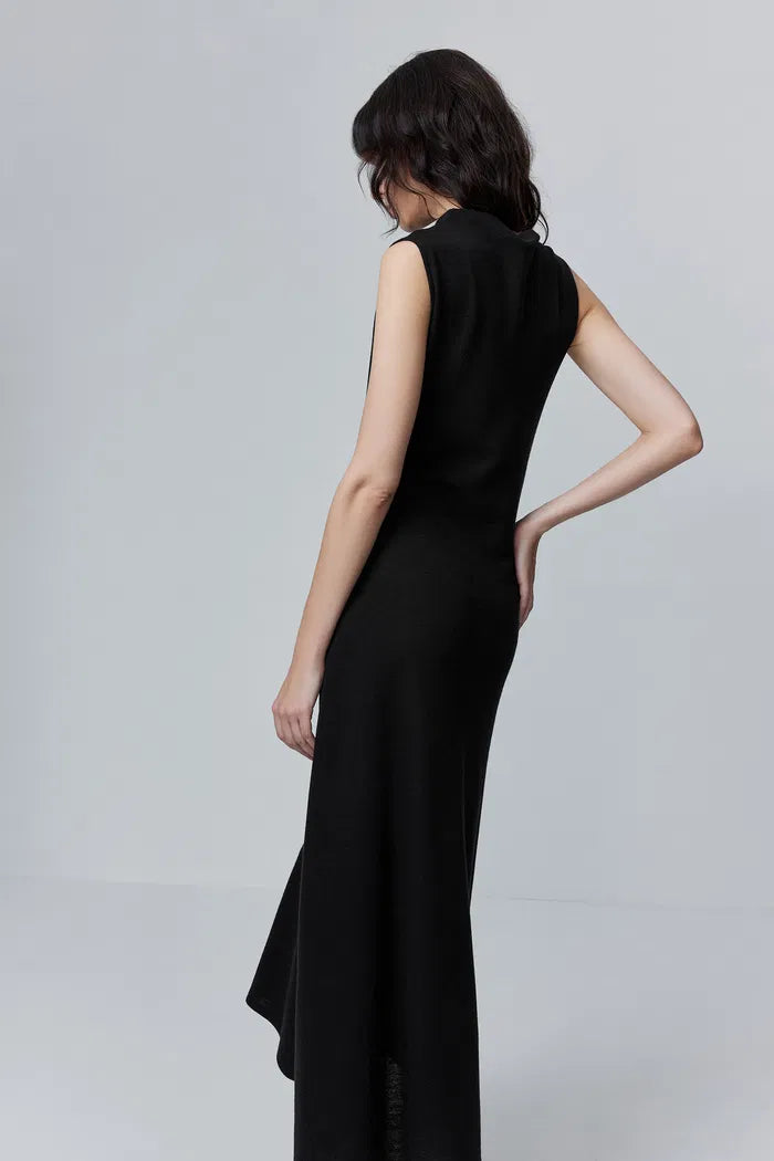 Women's Black Dress Sleeveless | Midi