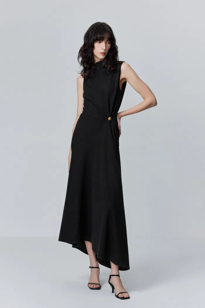 Women's Black Dress Sleeveless | Midi