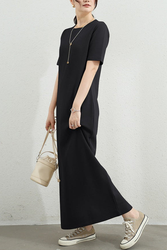 Women's Black T-Shirt Maxi Dress | Casual