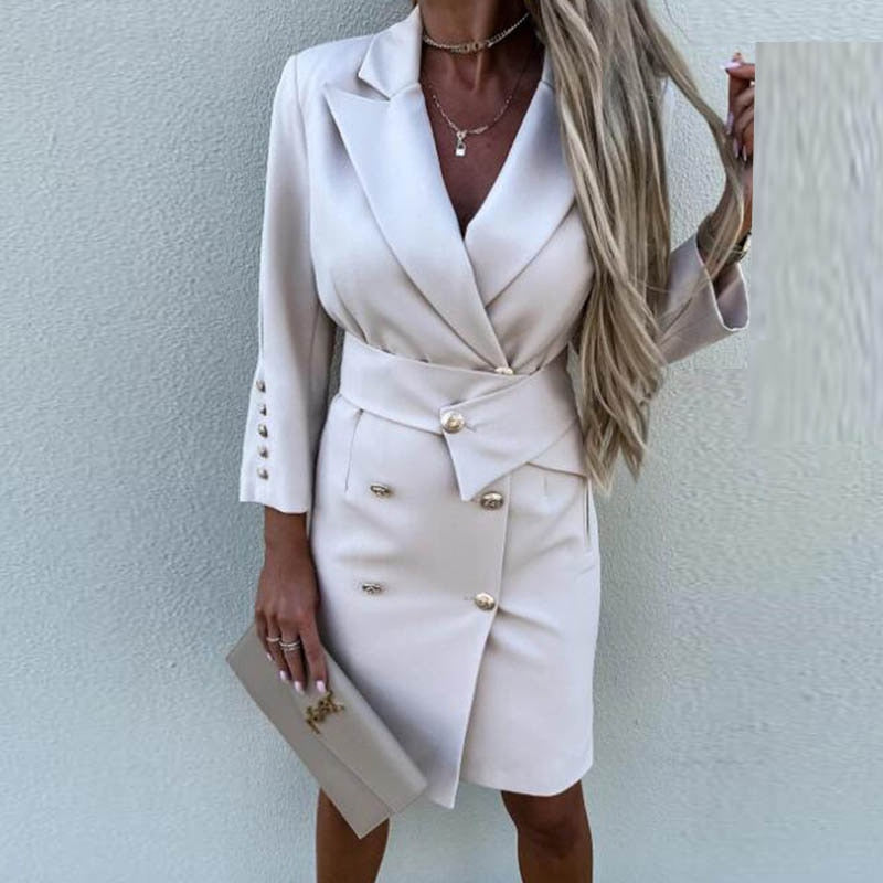 Women's Blazer Dress with Belt | Double-Breasted