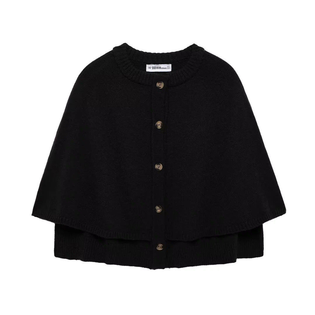 Women's Cape Knit Buttoned | Winter