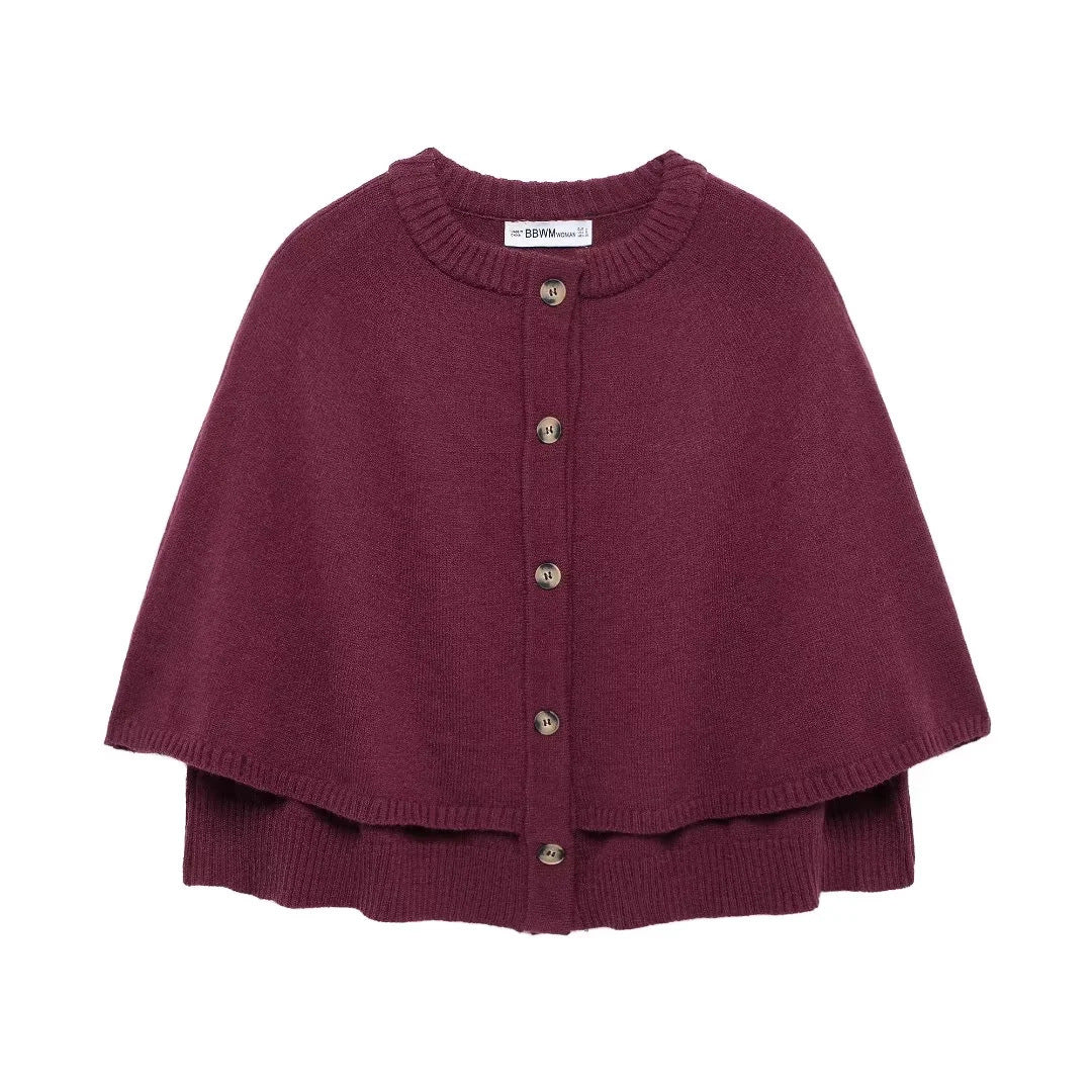 Women's Cape Knit Buttoned | Winter