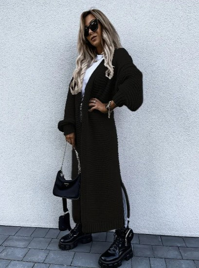 Women's Cardigan Chunky Knit Open Front | Longline
