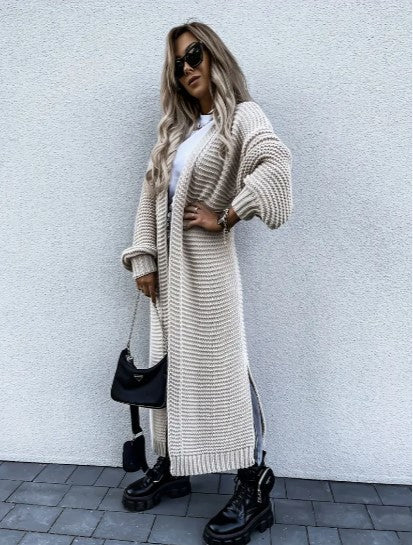 Women's Cardigan Chunky Knit Open Front | Longline