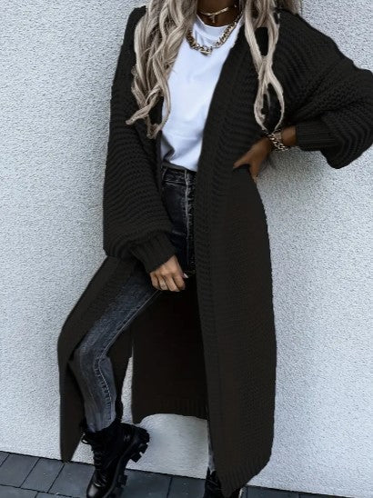 Women's Cardigan Chunky Knit Open Front | Longline