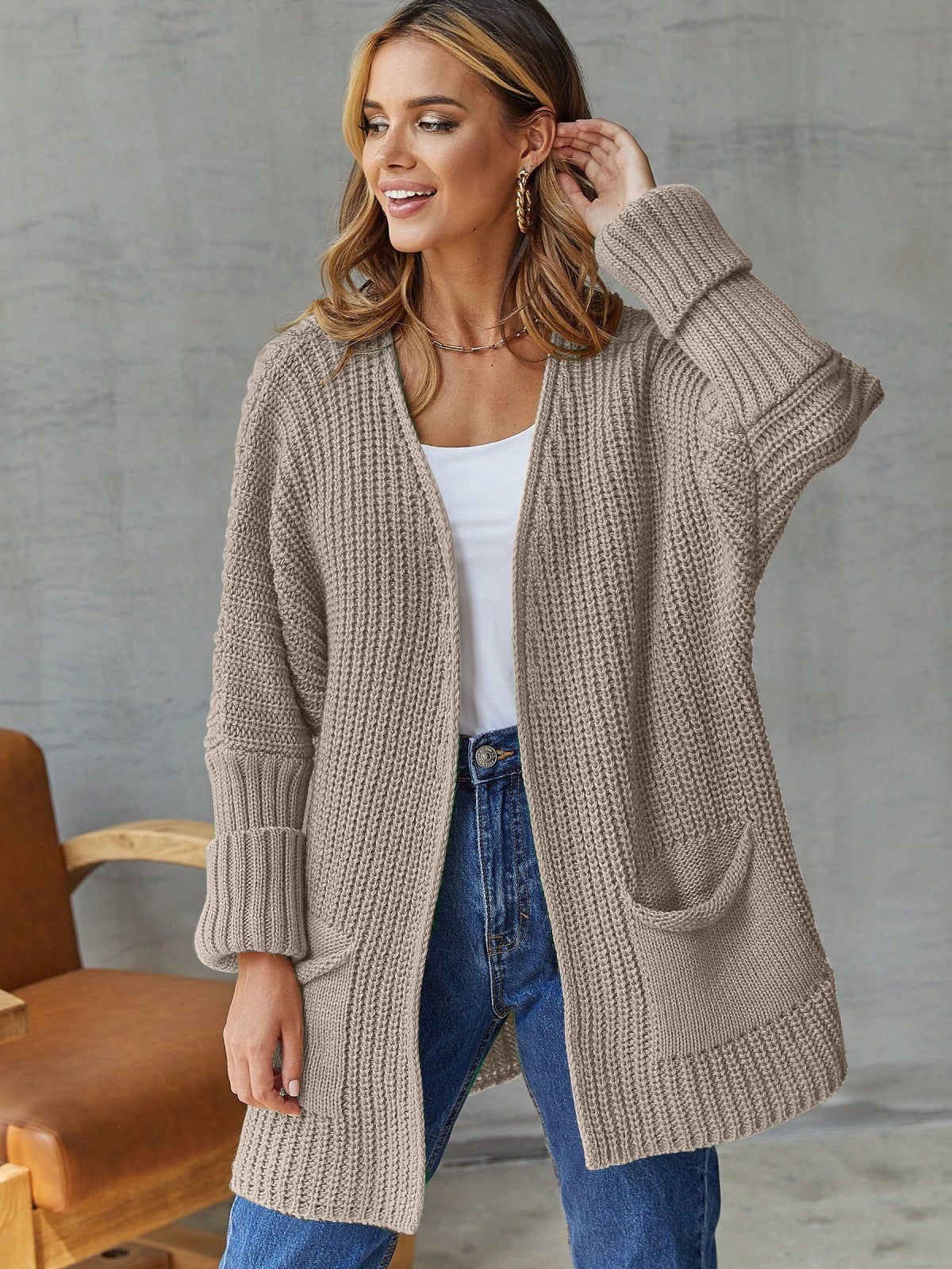 Women's Cardigan Knitted Oversized | Long