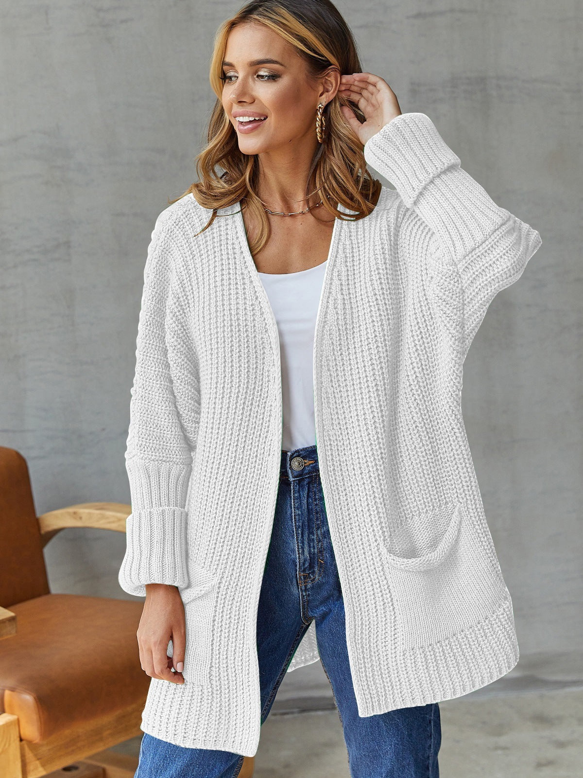 Women's Cardigan Knitted Oversized | Long